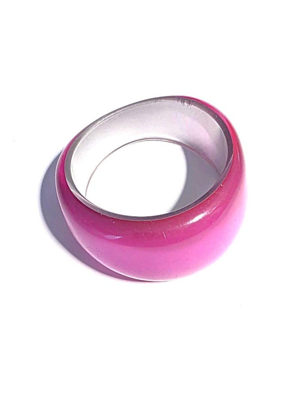 Pink chunky asymmetrical resin bracelet